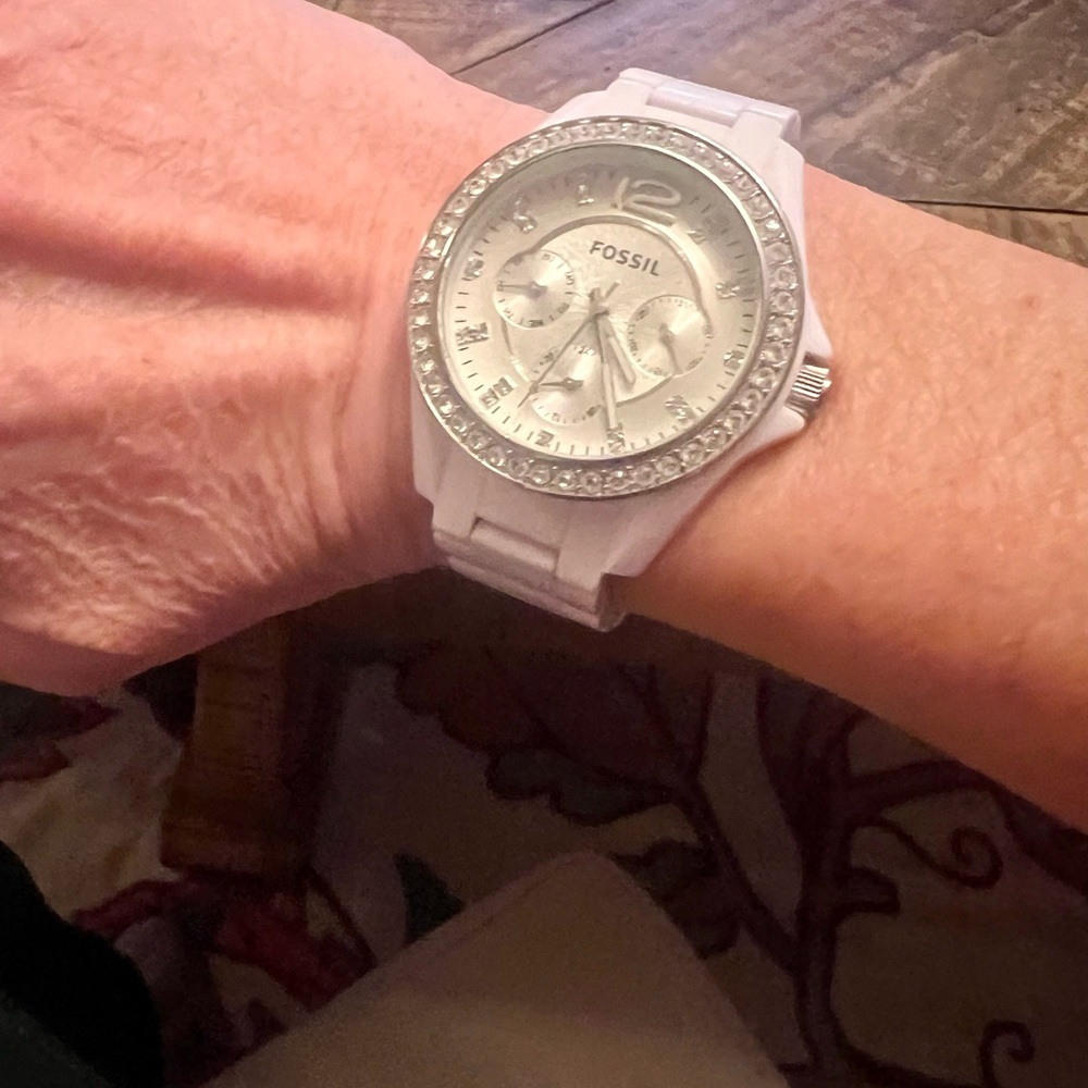 Fossil Silver and White Smartwatch